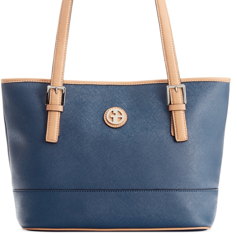 Gianni Bernini Saffiano Elegant Blue Tote Bag